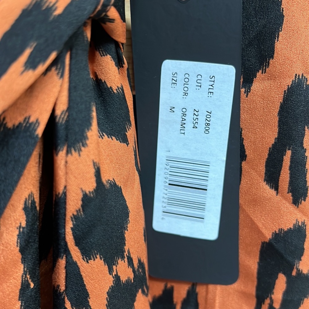 NWT,bebe Faux Wrap Tiered Skirt Dress,oramilt color - Picture 17 of 17